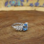 انگشتر توپاز الماس تراش نقره زنانه طرح پرستو - Image 3