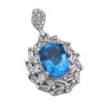 گردنبند توپاز الماس تراش زنانه نقره طرح هدی