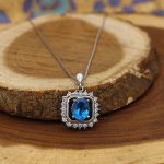 گردنبند توپاز الماس تراش زنانه نقره طرح ایران - Image 2