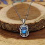 گردنبند توپاز الماس تراش زنانه نقره طرح آنشرلی - Image 3