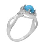 انگشتر فیروزه نیشابوری نقره زنانه طرح ثریا