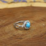 انگشتر فیروزه نیشابوری نقره زنانه طرح ثریا - Image 2