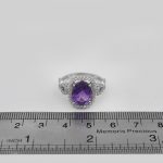 انگشتر آمیتیست الماس تراش نقره زنانه طرح ارغوان - Image 4