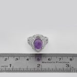 انگشتر آمیتیست الماس تراش نقره زنانه طرح مهسا - Image 4