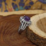 انگشتر آمیتیست الماس تراش نقره زنانه طرح مهسا - Image 3