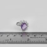 انگشتر آمیتیست الماس تراش نقره زنانه طرح فرشته - Image 4