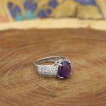 انگشتر آمیتیست الماس تراش نقره زنانه طرح ساره - Image 3