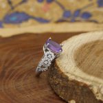 انگشتر آمیتیست الماس تراش نقره زنانه طرح کیانا - Image 3