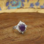 انگشتر آمیتیست نقره زنانه طرح کتایون - Image 2