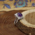 انگشتر آمیتیست نقره زنانه طرح کتایون - Image 3