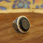 انگشتر عقیق مشکی نقره مردانه طرح یا فاطمه (س) + حرز امام جواد (ع) + آیت الکرسی - Image 3