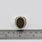 انگشتر عقیق مشکی نقره مردانه طرح یا فاطمه (س) + حرز امام جواد (ع) + آیت الکرسی - Image 4