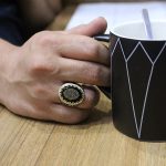 انگشتر عقیق مشکی نقره مردانه طرح یا فاطمه (س) + حرز امام جواد (ع) + آیت الکرسی - Image 5