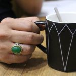 انگشتر عقیق سبز نقره مردانه طرح شهید - Image 4