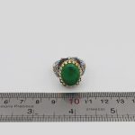 انگشتر عقیق سبز نقره مردانه طرح حکیم - Image 4