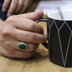 انگشتر عقیق سبز نقره مردانه طرح حکیم - Image 5