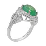 انگشتر عقیق سبز نقره زنانه طرح تیام + حکاکی من یتق الله