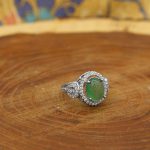 انگشتر عقیق سبز نقره زنانه طرح تیام + حکاکی من یتق الله - Image 3