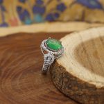 انگشتر عقیق سبز نقره زنانه طرح تیام + حکاکی من یتق الله - Image 2