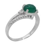 انگشتر عقیق سبز نقره زنانه طرح شادی