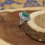 انگشتر عقیق سبز نقره زنانه طرح هستی + حرز امام جواد (ع) + آیت الکرسی - Image 3