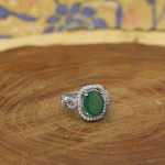 انگشتر عقیق سبز نقره زنانه طرح طاهره + حرز امام جواد (ع) + آیت الکرسی - Image 3