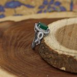 انگشتر عقیق سبز نقره زنانه طرح طاهره + حرز امام جواد (ع) + آیت الکرسی - Image 2