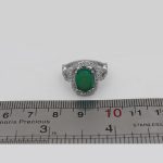 انگشتر عقیق سبز نقره زنانه طرح طاهره + حرز امام جواد (ع) + آیت الکرسی - Image 4