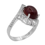 انگشتر عقیق سرخ نقره زنانه طرح آزیتا