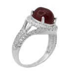 انگشتر عقیق سرخ نقره زنانه طرح عطیه