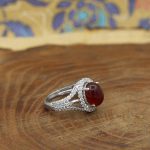 انگشتر عقیق سرخ نقره زنانه طرح عطیه - Image 2