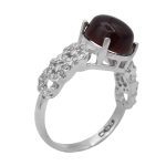 انگشتر عقیق سرخ نقره زنانه طرح سروناز