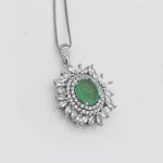 گردنبند عقیق سبز نقره زنانه طرح عذرا + حکاکی آیه من یتق الله - Image 3