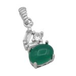 گردنبند عقیق سبز نقره زنانه طرح شکر