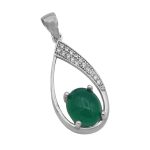 گردنبند عقیق سبز نقره زنانه طرح تارا