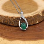 گردنبند عقیق سبز نقره زنانه طرح تارا - Image 3