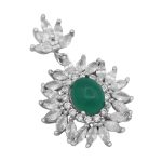 گردنبند عقیق سبز نقره زنانه طرح حمیده