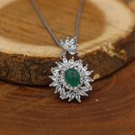 گردنبند عقیق سبز نقره زنانه طرح حمیده - Image 2