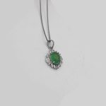 گردنبند عقیق سبز نقره زنانه طرح کیانا + حکاکی آیه من یتق الله - Image 2