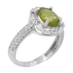 انگشتر زبرجد الماس تراش نقره زنانه طرح سوزان