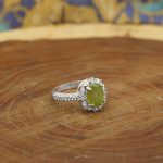 انگشتر زبرجد الماس تراش نقره زنانه طرح سوزان - Image 3