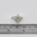 انگشتر زبرجد الماس تراش نقره زنانه طرح هاله - Image 4