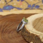 انگشتر زبرجد الماس تراش نقره زنانه طرح فرناز - Image 3