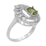 انگشتر زبرجد الماس تراش نقره زنانه طرح نرجس