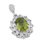 گردنبند زبرجد الماس تراش نقره زنانه طرح هدی