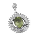 گردنبند زبرجد الماس تراش نقره زنانه طرح مائده