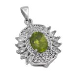 گردنبند زبرجد الماس تراش نقره زنانه طرح آزیتا