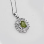 گردنبند زبرجد الماس تراش نقره زنانه طرح آزیتا - Image 2