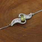 دستبند زبرجد الماس تراش نقره زنانه طرح روژان - Image 2