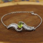 دستبند زبرجد الماس تراش نقره زنانه طرح روژان - Image 3